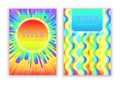 Set colorful template for cover design, vector abstract background. Multicolor rainbow very bright modern pattern in prism