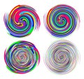 Set of Colorful textured spiral abstract elements