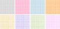 Set of colorful thread fabric texture. Textile background. Stripe pattern. Vector illustration.