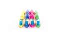 Set colorful toothbrushes