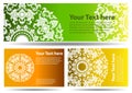 Set of 3 colorful traditional banners with space for text Royalty Free Stock Photo