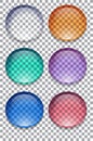 Set of colorful transparent buttons Royalty Free Stock Photo