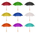 Set of colorful umbrella icon isolated Royalty Free Stock Photo