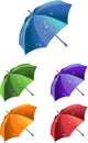 Set of colorful umbrellas, vector illustration Royalty Free Stock Photo