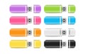 Set of colorful USB Flash Drive isolated on white background Royalty Free Stock Photo