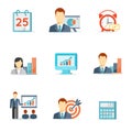 Set of colorful vector business icons Royalty Free Stock Photo