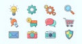Web Icon Set, Technology, Communication, Business, E-commerce Royalty Free Stock Photo
