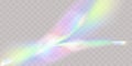 A set of colorful vector lens, crystal rainbow light and flare transparent effects.Overlay for backgrounds.Triangular Royalty Free Stock Photo