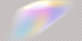 A set of colorful vector lens, crystal rainbow light and flare transparent effects.Overlay for backgrounds.Triangular Royalty Free Stock Photo