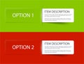 Set of Colorful Vector Sample option cards Royalty Free Stock Photo