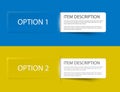 Set of Colorful Vector Sample option cards Royalty Free Stock Photo