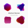 Set of colorful vector shapes, abstract banners, bright labels