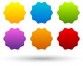 Set of 6 colorful, vivid button, banner backgrounds with blank s