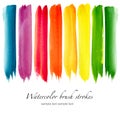 Set of colorful watercolor brush strokes