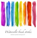Set of colorful watercolor brush strokes. Isolated.
