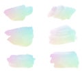 Set of colorful watercolor brushes isolated on white. Beautiful brushes