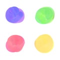 Set of colorful watercolor hand painted vector circles shape design elements. Watercolor design elements isolated on white backgro Royalty Free Stock Photo