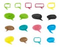 Set of colorful watercolor speech bubbles hand painted Royalty Free Stock Photo