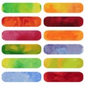 Set of colorful watercolour banners.