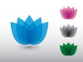 A set of colorful waterlily flower logos on white background Royalty Free Stock Photo