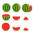 Set of colorful watermelon icons Royalty Free Stock Photo