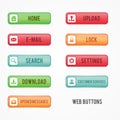 Set colorful web buttons flat graphic design for your best business website Royalty Free Stock Photo