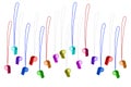 Set of Colorful Whistles on White Background