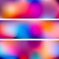 Set of colorful wide backgrounds with very bright multicolor spots