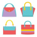 Set Of Colorful Women Bags