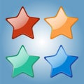 Set of colorfull glossy stars. Realistic badges. Elements fo your design. Vector Illustration.