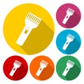 Set of colorfully flashlights vector illustration