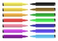 Set Of Coloring Markers With Vibrant Colors. Royalty Free Stock Photo