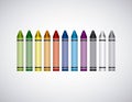 Set colors crayons icon