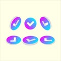 Set of colors options for checkmark buttons. Royalty Free Stock Photo
