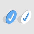 Set of colors options for checkmark buttons. Royalty Free Stock Photo