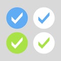 Set of colors options for checkmark buttons. Royalty Free Stock Photo