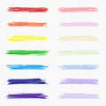 Set of colors rainbow. Watercolor style design on transparent background. Pastel tone.