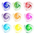 Set of colors swirly grunge