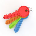 Set of coloured keys from above Royalty Free Stock Photo