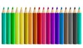 Set coloured pencils side by side seamless isolated