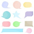 Set of colourful comic speech bubbles on white background, vector illustration