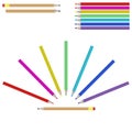 Set of colourful marker pens, Vector