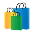 Set of colourful shopping bags, vector illustration Royalty Free Stock Photo