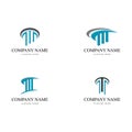 Set Column Logo Template vector Royalty Free Stock Photo