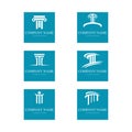 Set Column Logo Template vector Royalty Free Stock Photo