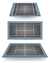 Set of combinated tennis courts with perspective Royalty Free Stock Photo