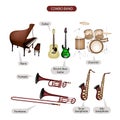 A Set of Combo Brand Music Equipment Royalty Free Stock Photo