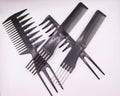 set of combs, hairstyle accessories,Black comb Royalty Free Stock Photo