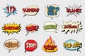 Set comic book bubble stickers Royalty Free Stock Photo
