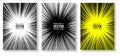 Set comic book speed lines radial background with effect power explosion. Free space in center for your text Royalty Free Stock Photo